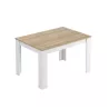 Table à manger extensible L140, 190 cm VESON (Blanc, chêne)