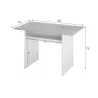 Table auxiliaire extensible L120xP35, 70 cm VESON (Blanc, béton)