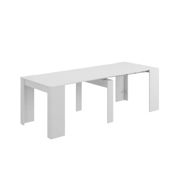 Table à manger extensible L51, 237 cm VESON (Blanc brillant)