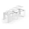 Table à manger extensible L51, 237 cm VESON (Blanc brillant)