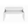 Table basse à plateau relevable L102xH43, 54 cm VESON (Blanc brillant)