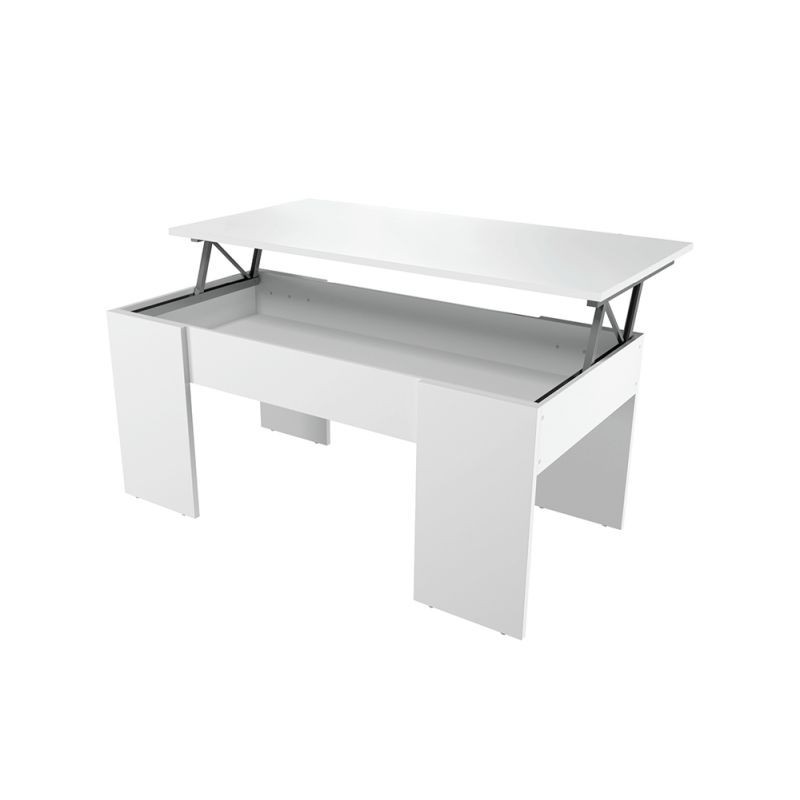 Table basse avec plateau relevable ARKHAM (Blanc)