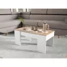 Table basse avec plateau relevable ARKHAM (Blanc, bois)