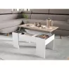 Table basse avec plateau relevable ARKHAM (Blanc, bois)