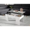 Table basse avec plateau relevable ARKHAM (Blanc, béton)