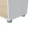 Meuble TV 4 portes avec étagère murale 2 portes L200 cm VESON (Blanc, chêne)