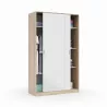 Wardrobe design 2 sliding doors L120xH200 cm RONAN (White, oak) to associate with Storage Furniture Tv Furniture Shelves Stackab