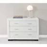 Commode de chambre 3 tiroirs en Simili Cuir ALESIA (blanc) à associer à Meubles De Rangement Meubles Tv Etageres Armoires Modern