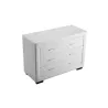 Commode de chambre 3 tiroirs en Simili Cuir ALESIA (blanc) à associer à Meubles De Rangement Meubles Tv Etageres Armoires Modern