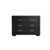 Bedroom chest of drawers 3 drawers in ALESIA Imitation Leather (Black) to associate with Storage Furniture Tv Furniture Shelves 