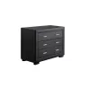 Bedroom chest of drawers 3 drawers in ALESIA Imitation Leather (Black) to associate with Storage Furniture Tv Furniture Shelves 