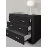 Cómoda dormitorio 3 cajones en similar cuero ALESIA (Negro) asociarse con Muebles de almacenamiento Muebles para TV Estantes Gab