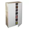 Shoe cabinet 2 doors (28 pairs) L72xH103 cm ZIAN (White, Oak) to associate with Storage Furniture Tv Furniture Shelves Weather R