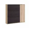 Shoe cabinet 3 flaps, 1 door (30 pairs) L106xH115 cm ZIAN (Light oak, black) to associate with Storage Furniture Tv Furniture Sh