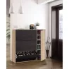 Shoe cabinet 3 flaps, 1 door (30 pairs) L106xH115 cm ZIAN (Light oak, black) to associate with Storage Furniture Tv Furniture Sh