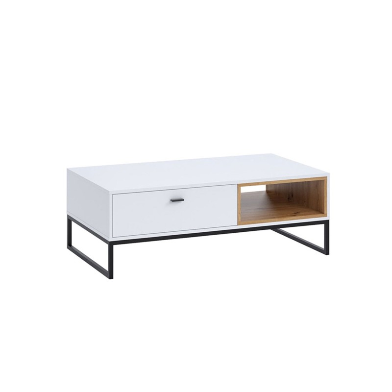 Table basse 1 tiroir 120 cm OLIE (Blanc)