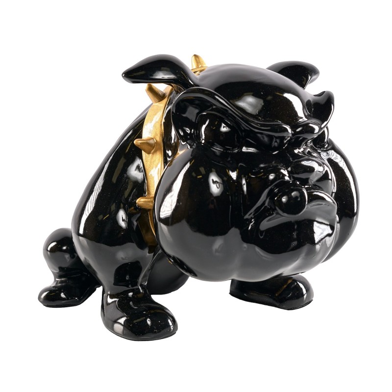 Statue résine décorative design CHIEN CARTOON (H27 cm) (Noir, Or)