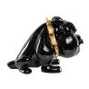 Statue résine décorative design CHIEN CARTOON (H27 cm) (Noir, Or)