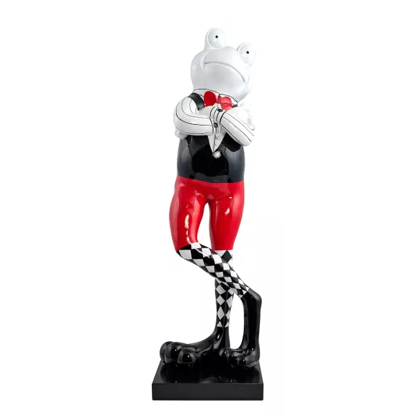 Statue résine décorative design GRENOUILLE BURLINGTON (H60 cm) (Noir, rouge, blanc)