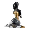 Statue decorative resin design WOMAN YOGA (H155 cm) (Black, gold, white)