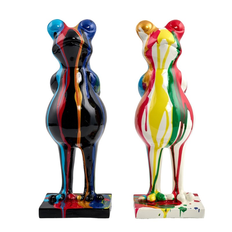 Set de 2 Statues résine design GRENOUILLE FRANGINE (H31 cm) (Multicolore)