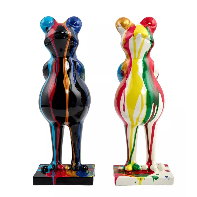 Escultura decorativa de estatua diseño COQ (H50) (Azul, blanco, rojo)