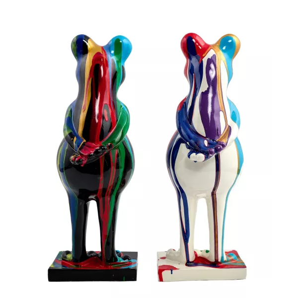 Escultura decorativa de estatua diseño COQ (H50) (Azul, blanco, rojo)