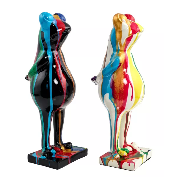 Escultura decorativa de estatua diseño COQ (H50) (Azul, blanco, rojo)