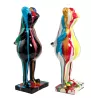 Statue decorative sculpture design COQ (H50) (Blue, white, red)