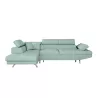 Convertible corner sofa 5 places fabric Left Corner RIO (Light blue) to associate with High Quality Solid Wood Sofas and Convert