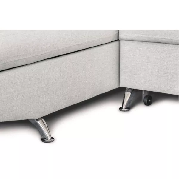 Canapé d'angle convertible 5 places tissu Angle Gauche RIO (Gris perle)