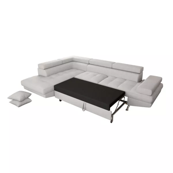 Convertible corner sofa 5 seats fabric Left Corner RIO (Pearl Grey)