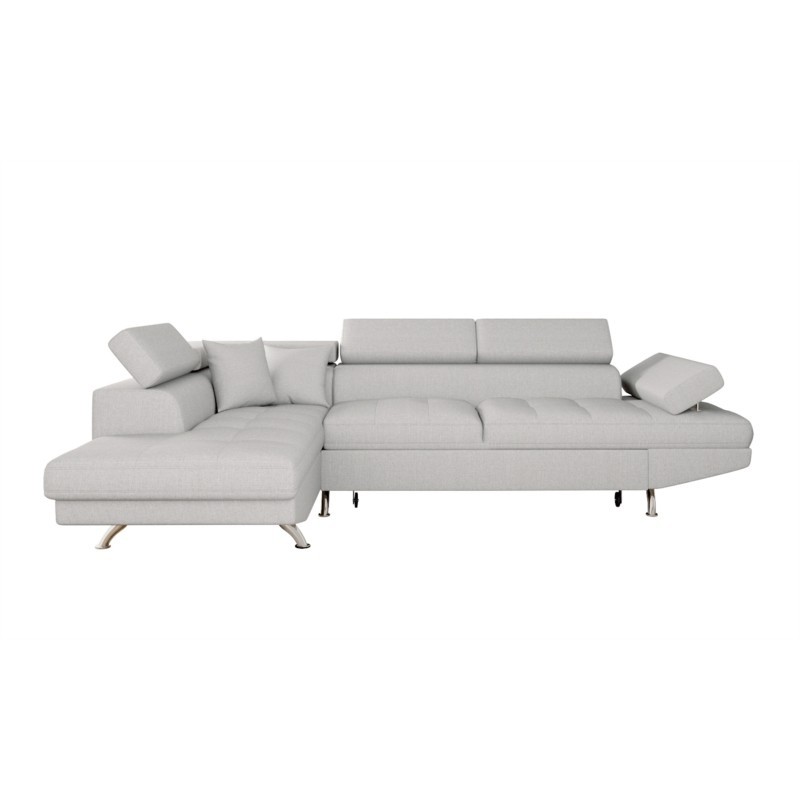 Cabrio-Ecksofa 5 Sitze Stoff Left Corner RIO (Pearl Grey)