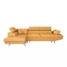 Canapé d'angle convertible 5 places tissu Angle Gauche RIO (Jaune ocre)