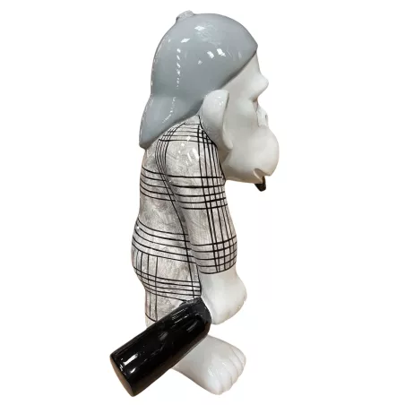 Statua scultura disegno decorativo SINGE in resina H45 cm (nero, bianco) associarsi a Oggetti decorativi scandinavi dal design p