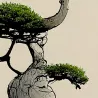 Tableau impression support métal Bonsai (Multicolore)