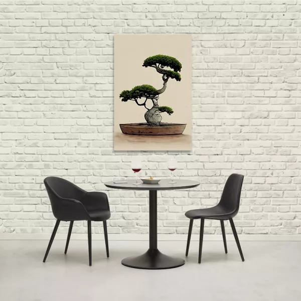 Tableau impression support métal Bonsai (Multicolore)