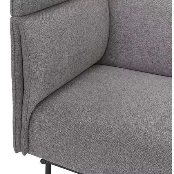 Canapé droit design tissu 2 places DIXON (gris foncé)