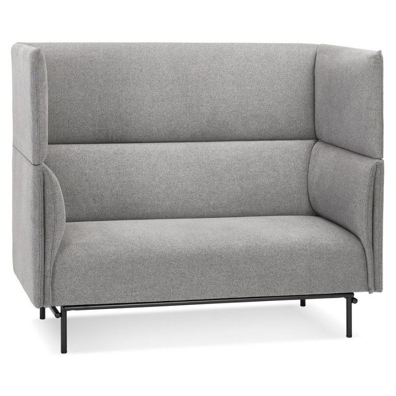 Canapé droit design tissu 2 places DIXON (gris clair)