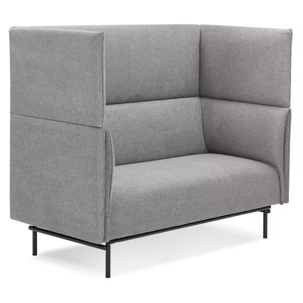 Canapé droit design tissu 2 places DIXON (gris clair)