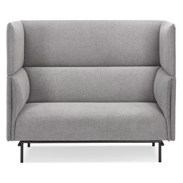 Canapé droit design tissu 2 places DIXON (gris clair)