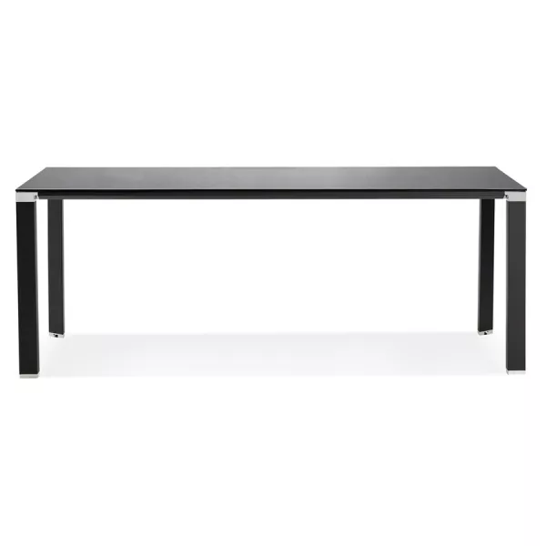 Bureau table de réunion en verre trempé (200x100 cm) BOIN (noir)