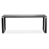 Bureau droit table de réunion design en verre trempé (200x100 cm) BOIN (noir)