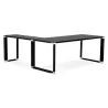 Bureau d'angle design en verre trempé (200x100 cm) MASTER - Angle réversible (noir)