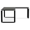 Bureau d'angle design en verre trempé (200x100 cm) MASTER - Angle réversible (noir)