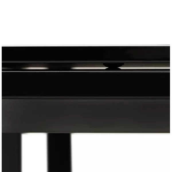 Bureau d'angle design en verre trempé (200x100 cm) MASTER - Angle réversible (noir)