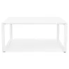 Bureau BENCH table de réunion moderne en bois (140x140 cm) LOLAN (blanc)