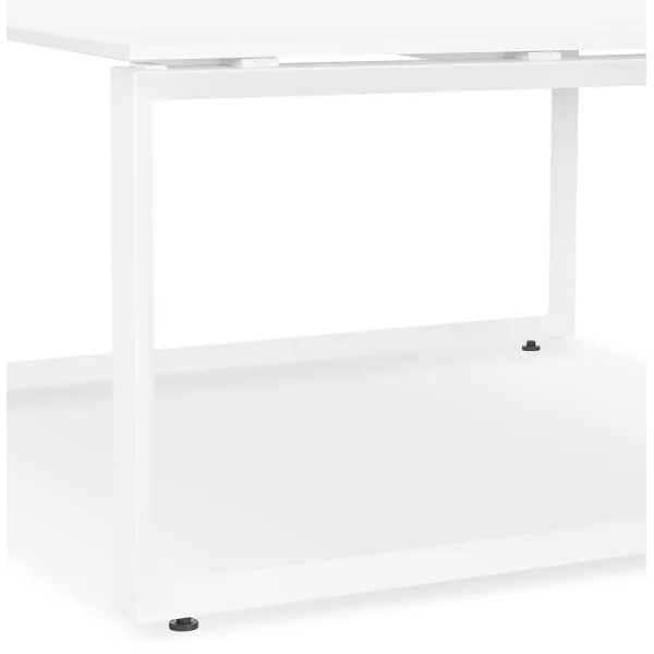 Bureau BENCH table de réunion moderne en bois (140x140 cm) LOLAN (blanc)