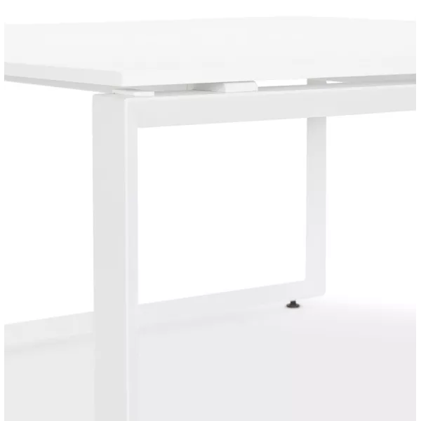 Bureau BENCH table de réunion moderne en bois (140x140 cm) LOLAN (blanc)