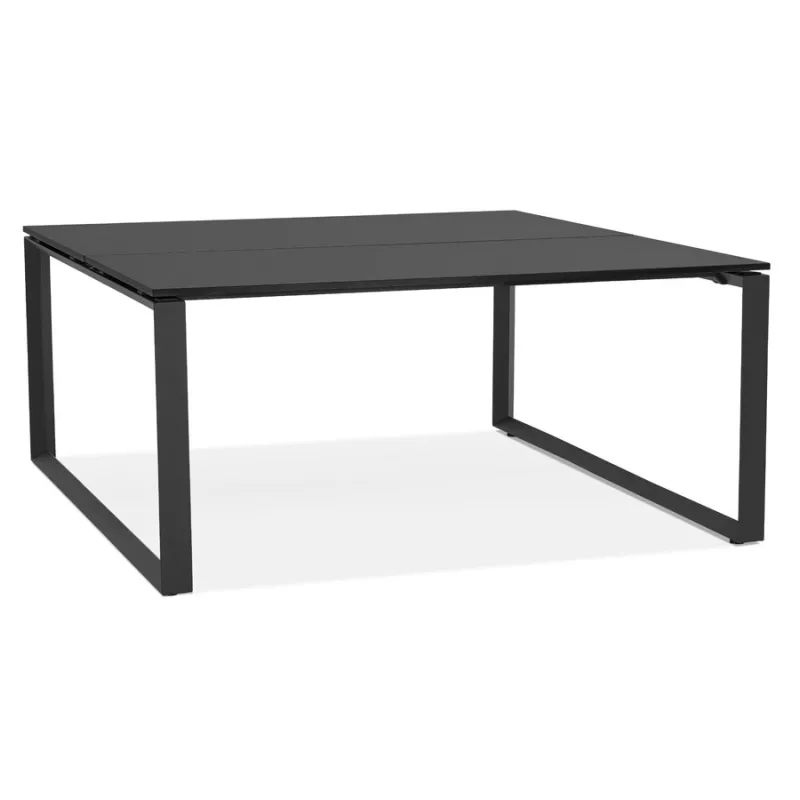 Bureau BENCH table de réunion moderne en bois (140x140 cm) LOLAN (noir)